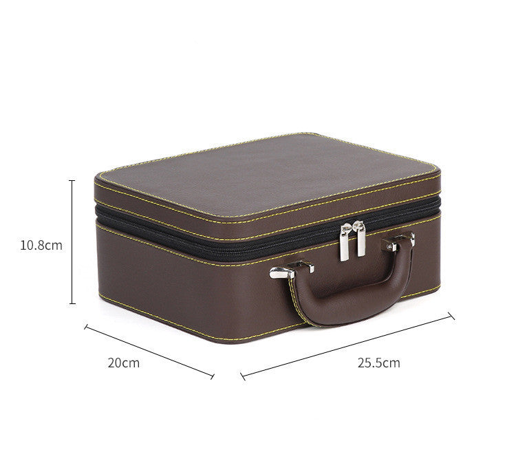 Leather Travel Jewelry Box Double Layer Detachable Jewelry Storage Box