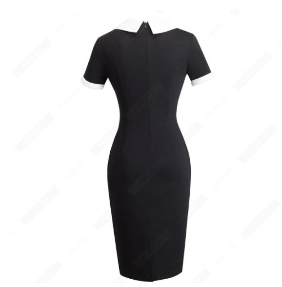 Women's Short Sleeve Stitching Pencil Dress