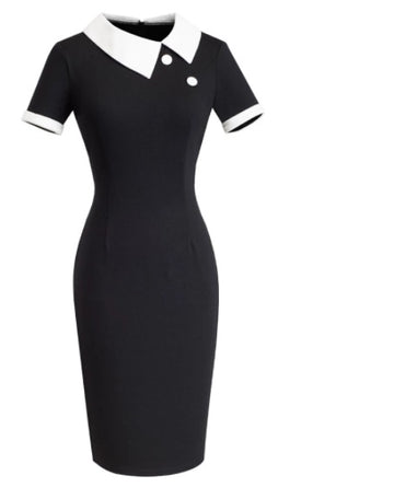 Women's Short Sleeve Stitching Pencil Dress
