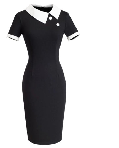 Women's Short Sleeve Stitching Pencil Dress