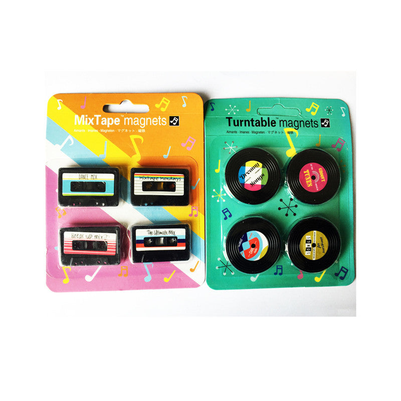 Nostalgic Cassette Record Magnet Set Decorative Magnet Fridge Magnet
