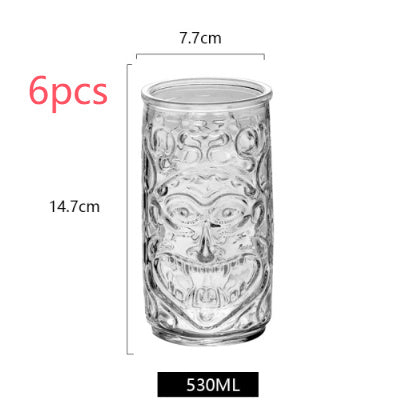 Hawaiian Grimace Tiki Cup Tiki Face Glass Cup