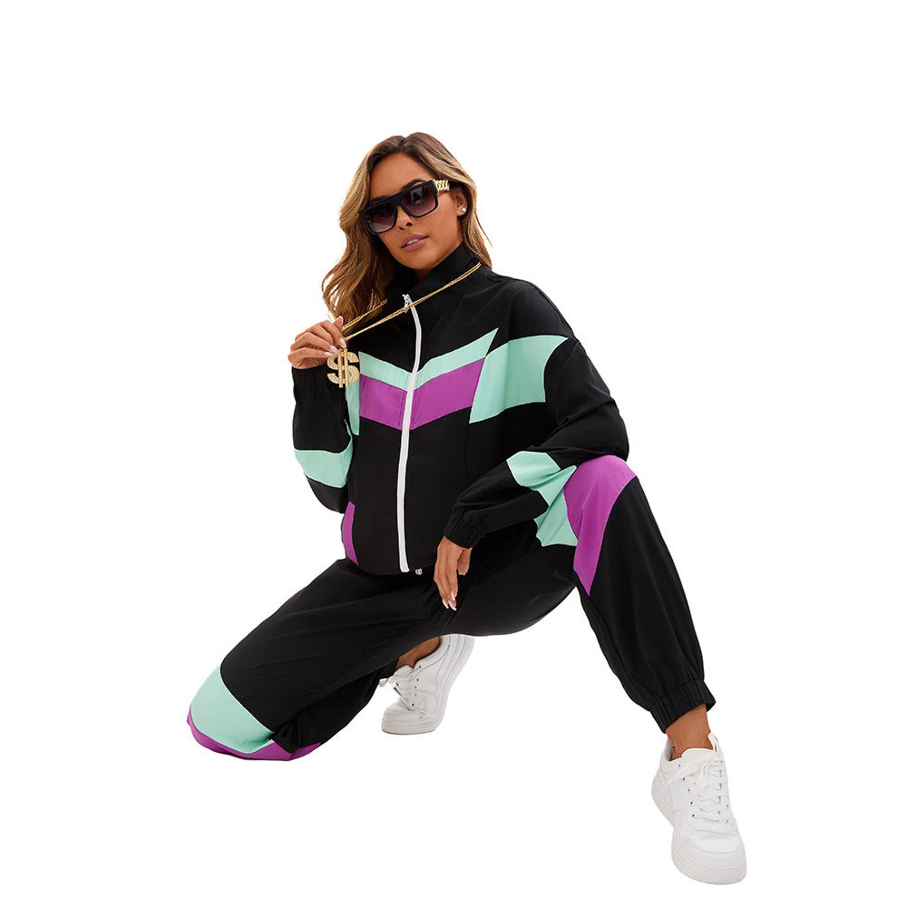 Hippie Disco Dance Costume Set 70s Retro Tracksuit Jacket and Pants for Men and Women Adult Party Wear