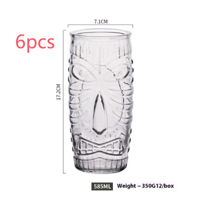 Hawaiian Grimace Tiki Cup Tiki Face Glass Cup