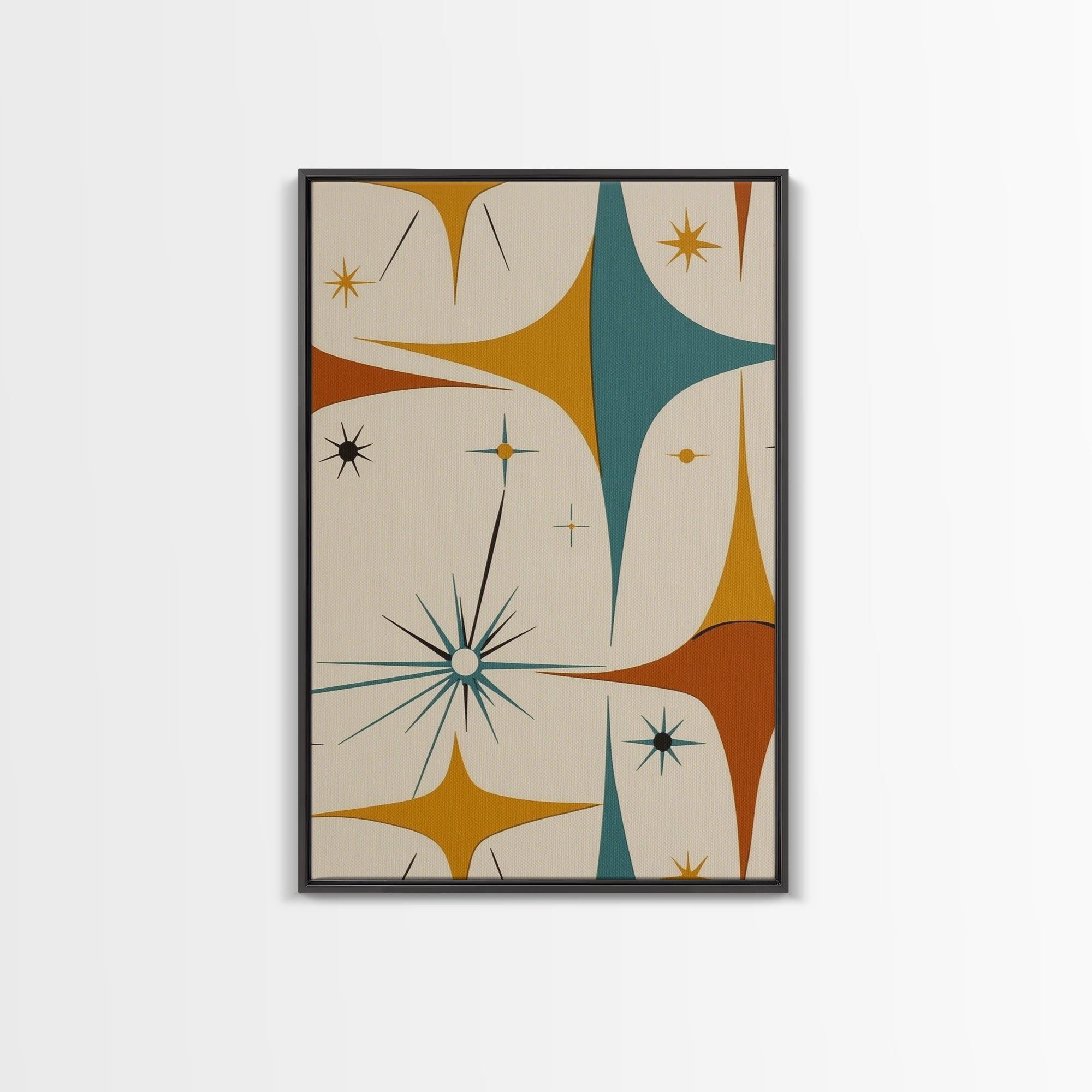 Art Deco Star Burst Canvas Print Wall Art, Retro 50s Style, Starburst, Mid-Century Modern Wall Art, Minimalist Home Decor, Modern Art