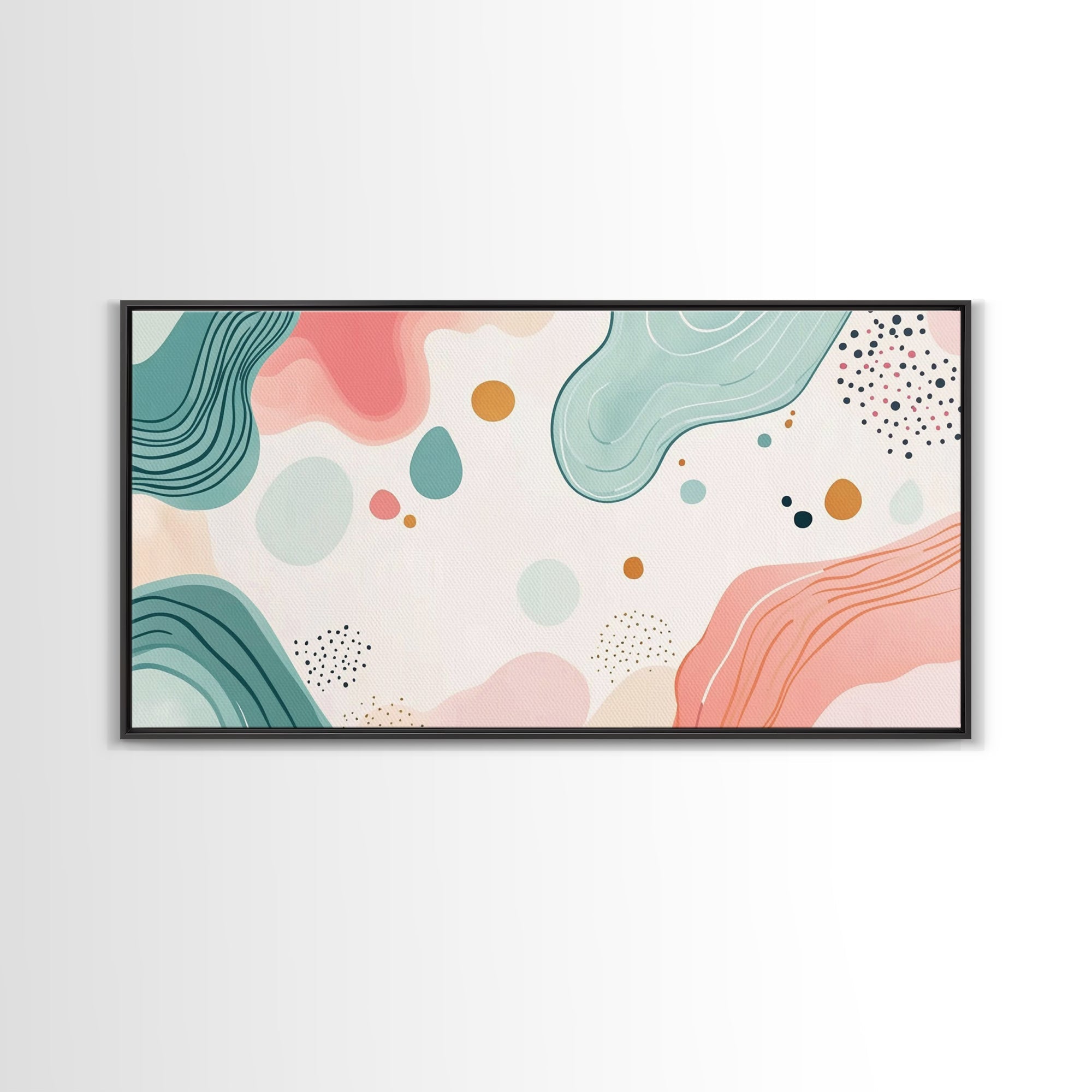 Abstract Retro Style 90s Inspired Wall Art, Modern Art on White Background
