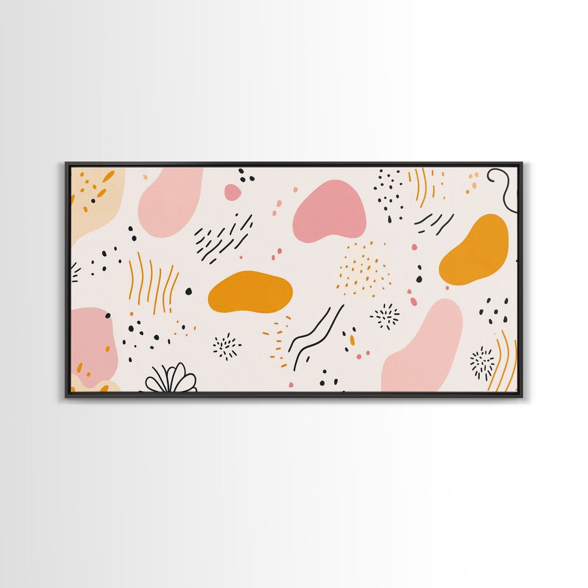 Mid Cenutry Modern Retro 90s Inspired Shopping Mall Wall Art Canvas Print, Abstract Art, Horizontal Canvas Ready To Hang