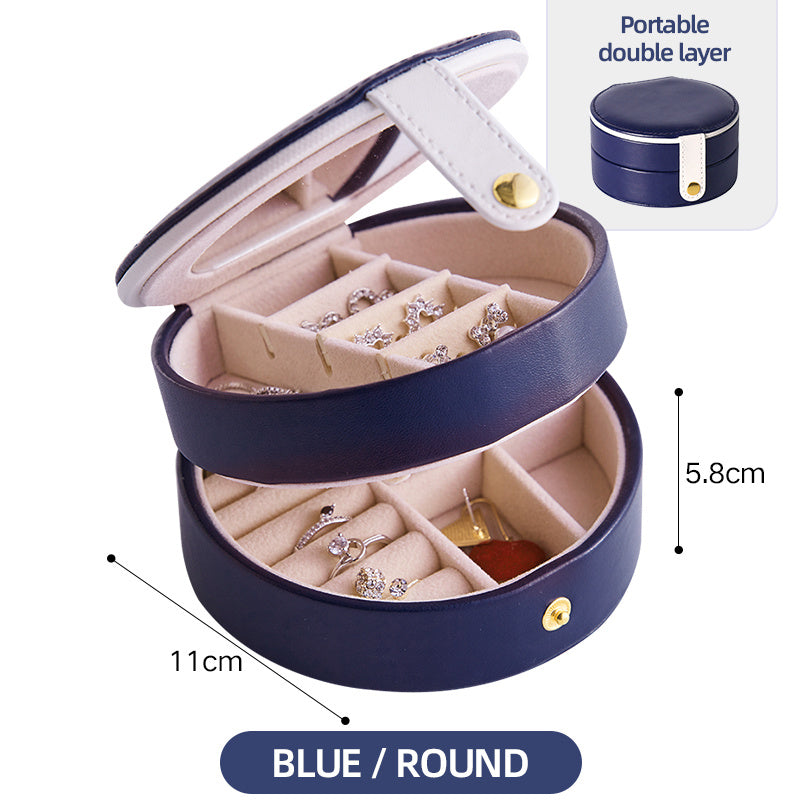 Jewelry Storage Box Desktop Dustproof Earrings Earrings Necklace Storage Box Screen Folding Jewelry Organizer