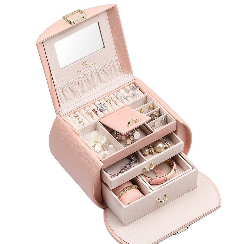 Jewelry box ins wind multi-layer large capacity necklace hand jewelry