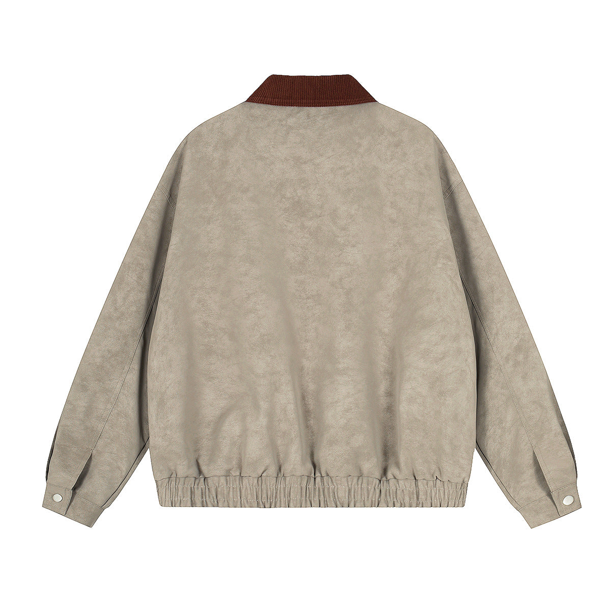 Retro color blocked cool PU leather jacket motorcycle jacket workwear jacket