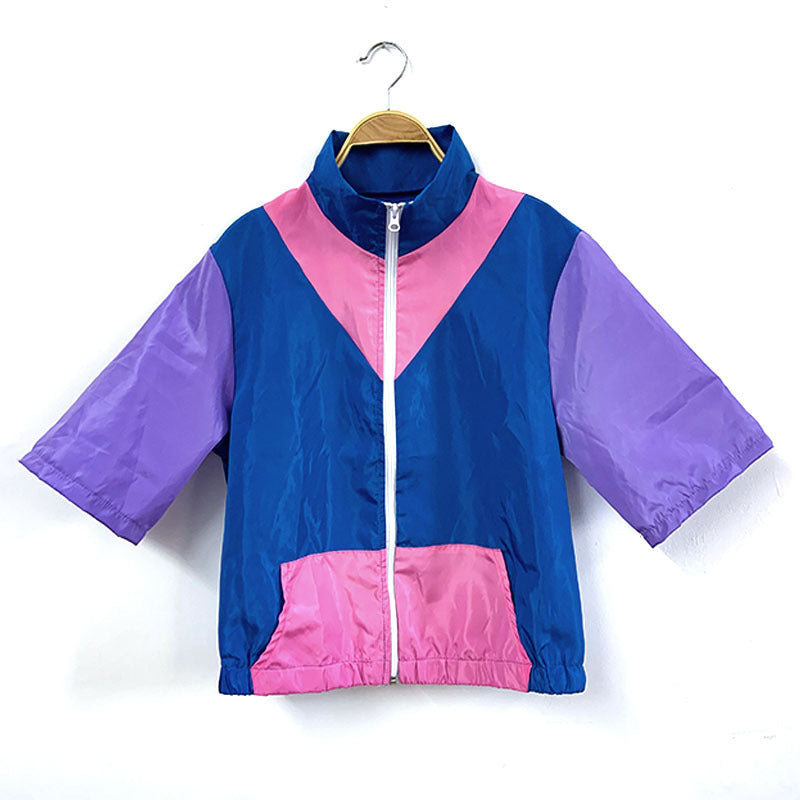 Retro 70s/80s Fashion Sportswear Hip-hop Top and Shorts Two-piece Set Party Outfit for Women