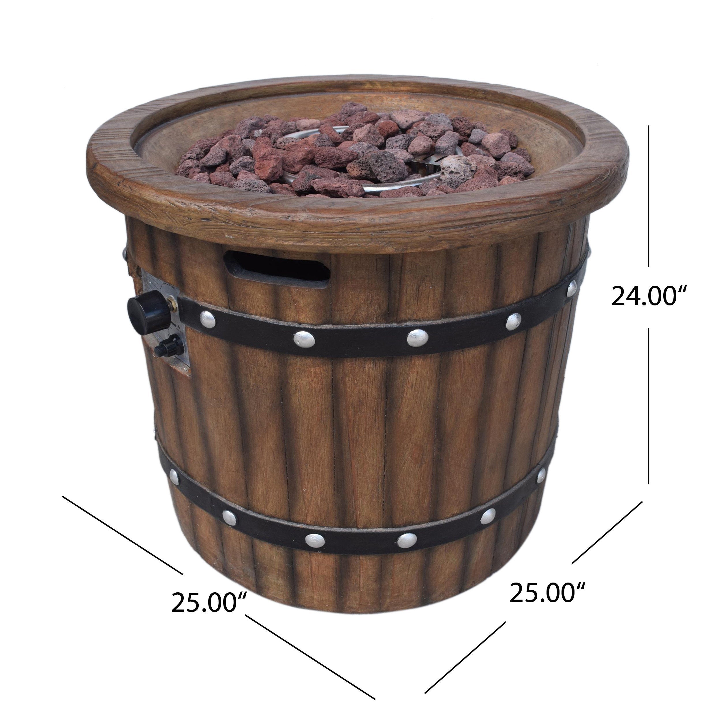 25" Round 40K BTU Liquid Propance Concrete Fire Pit (SAK88764)