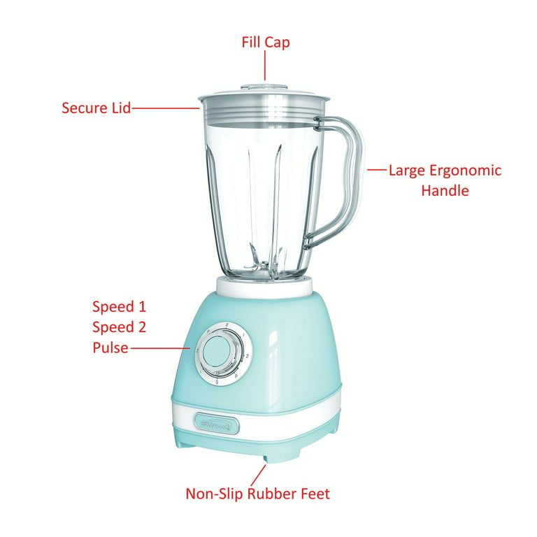 Brentwood 2 Speed Retro Blender with 50 Ounce Plastic Jar