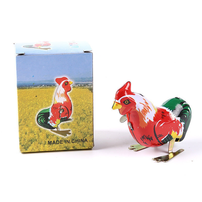 Nostalgic Retro Handmade Tin Strip Iron Rooster Jumping Chicken