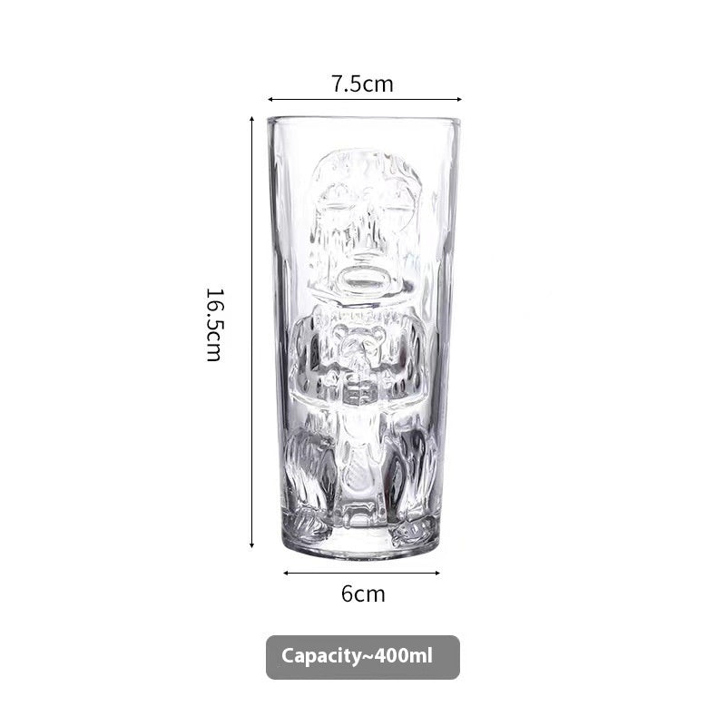 Hawaiian Grimace Tiki Cup Tiki Face Glass Cup