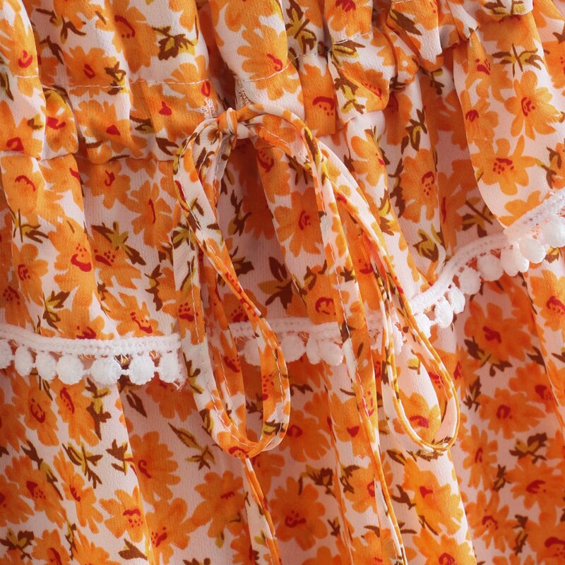 Women 2021 Summer Vintage Print A-Line Dress Short Sleeve Off shoulder Female Fashion Elegant Mini Dresses