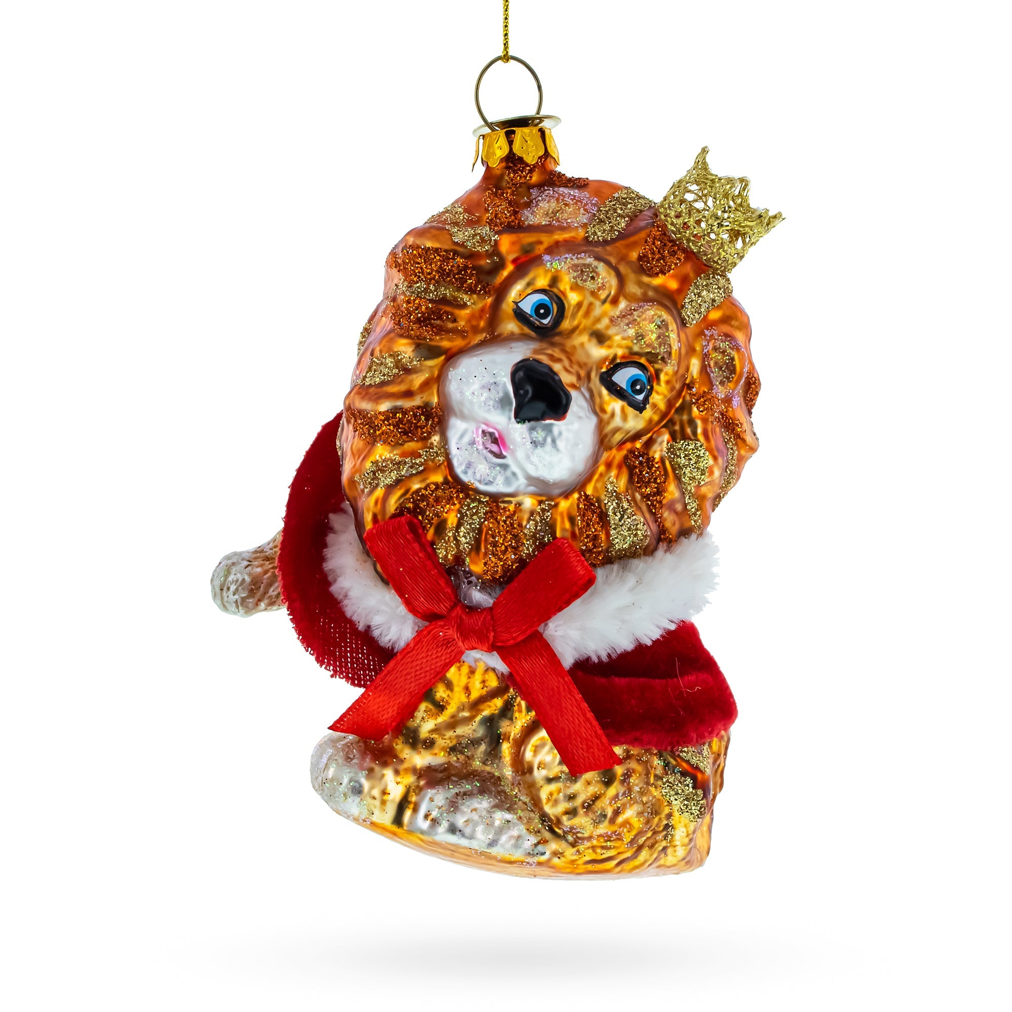 Regal Lion in Cape Glass Christmas Ornament