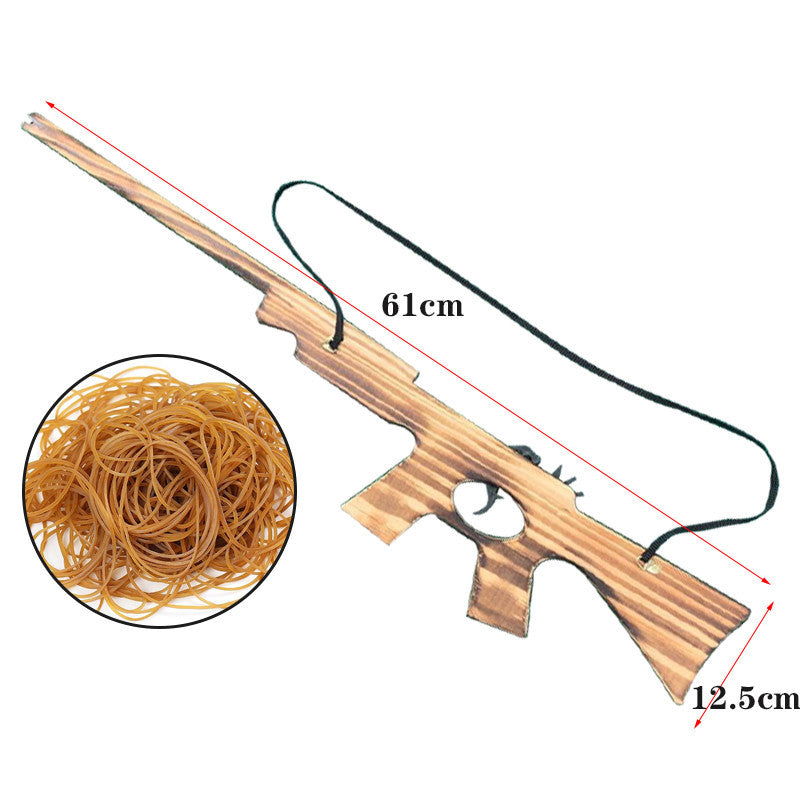 Wooden Rubber Band Launcher Burst Model Classic Nostalgic