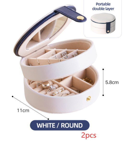 Jewelry Storage Box Desktop Dustproof Earrings Earrings Necklace Storage Box Screen Folding Jewelry Organizer