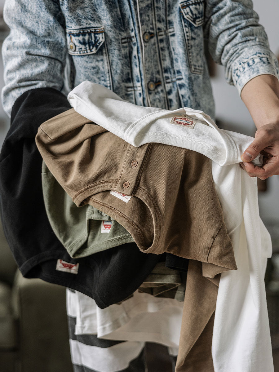 Vintage Long Sleeve Henley Shirt