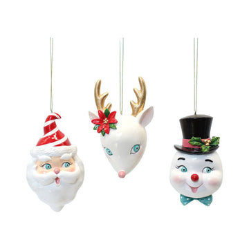 Set of 3 Retro Character Ornaments by December Diamonds