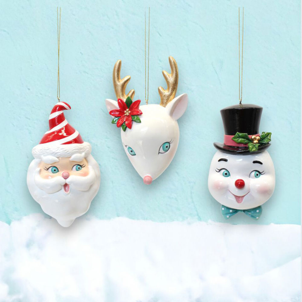 Set of 3 Retro Character Ornaments by December Diamonds