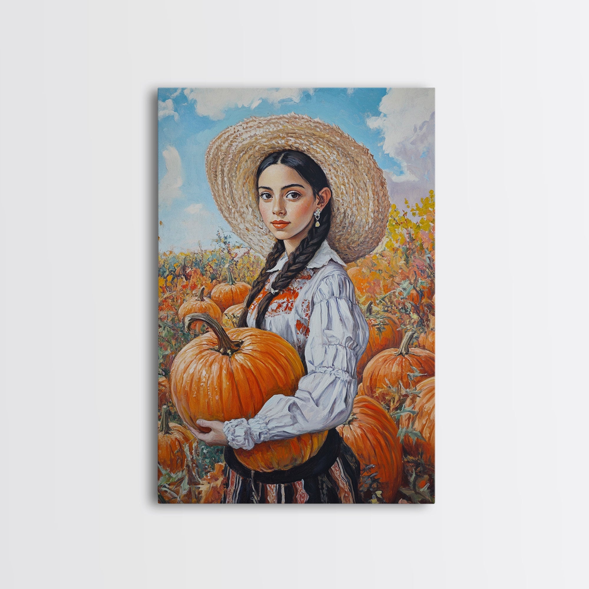 Retro Cowgirl in Pink Hat Canvas Print, Vibrant Holiday Wall Art, Christmas Decor, Christmas Wall Art, Perfect Holiday Gift, Canvas Print