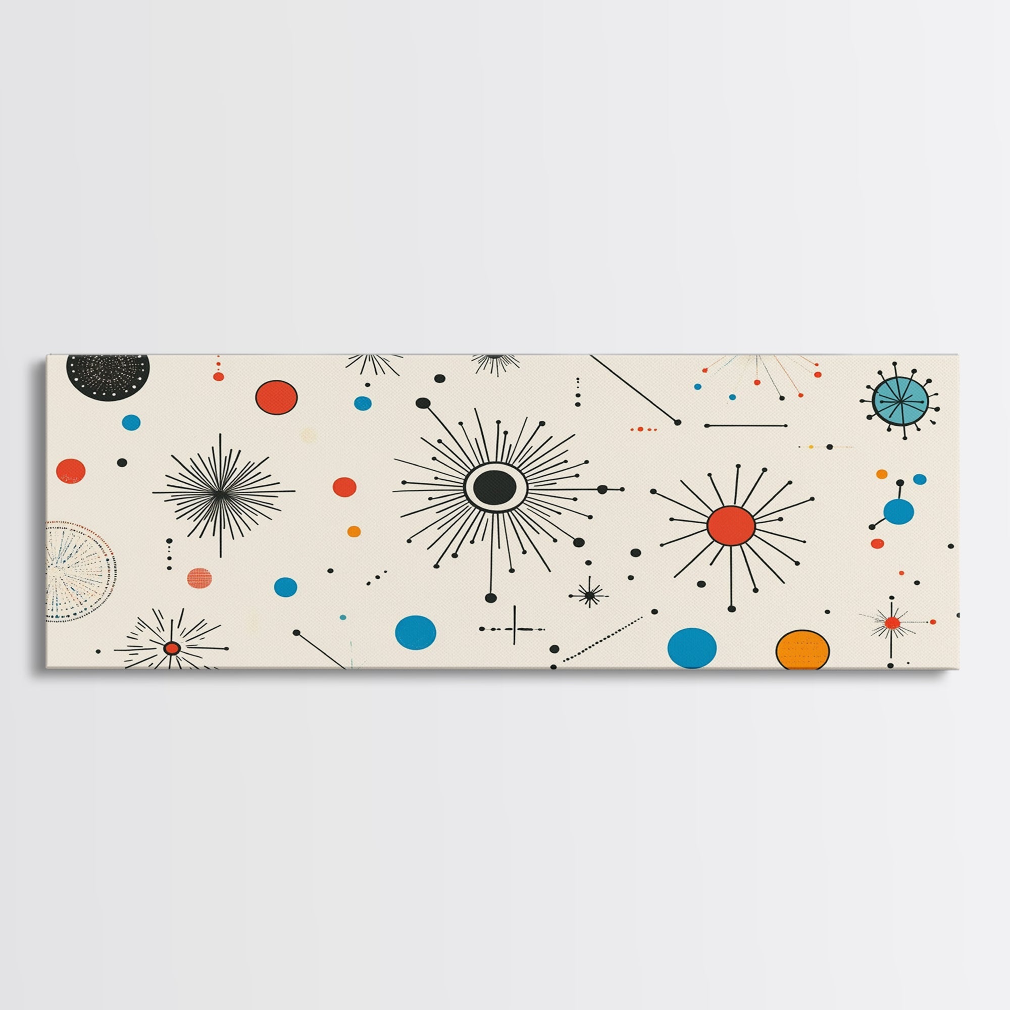 Retro Star Pattern Wall Art Print, Canvas Print, Trendy Art, Eclectic / Kitsch Decor, Midcentury Modern Nursery Decor, Cute Art for Kid's Room