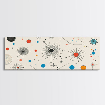 Retro Star Pattern Wall Art Print, Canvas Print, Trendy Art, Eclectic / Kitsch Decor, Midcentury Modern Nursery Decor, Cute Art for Kid's Room