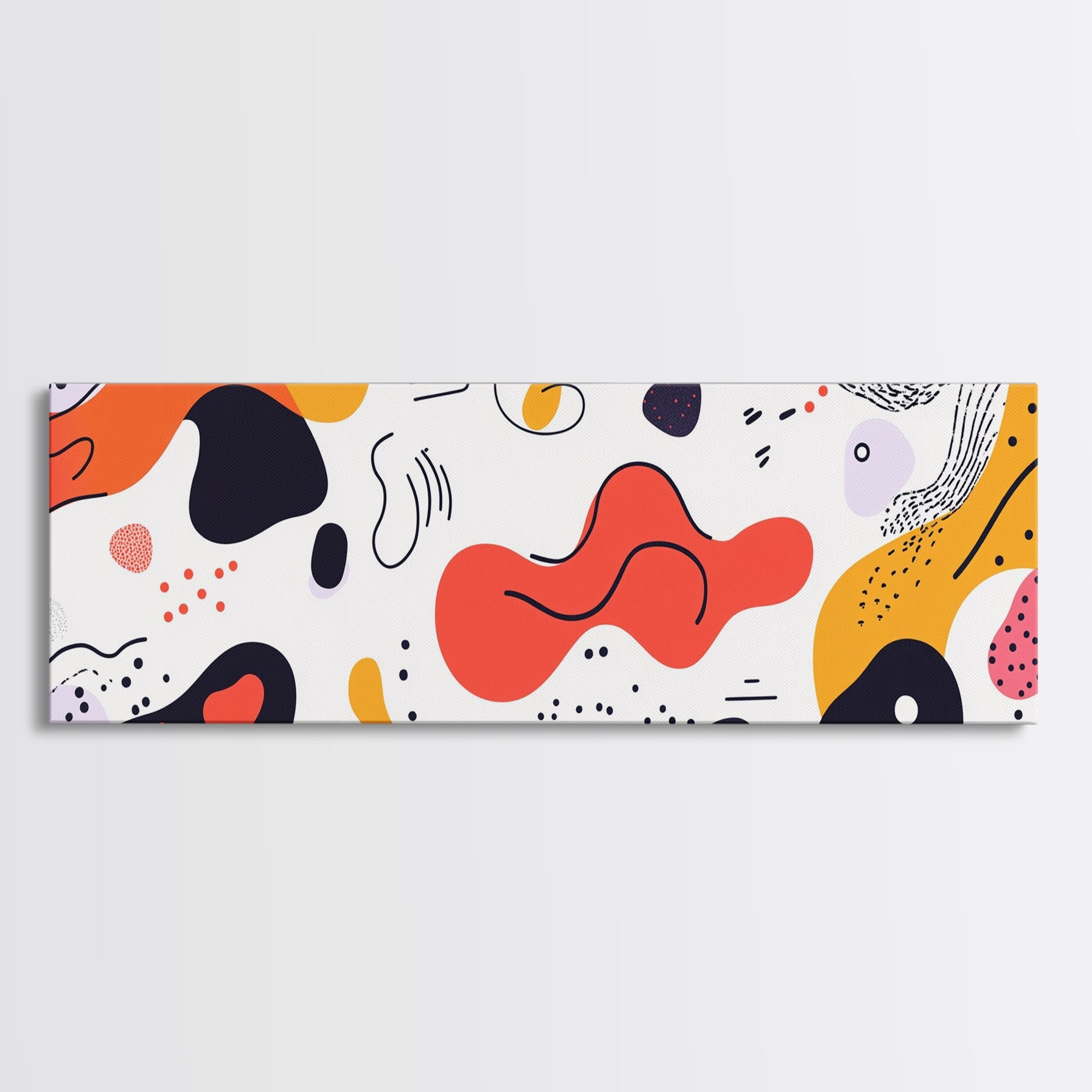 Retro 90s Style Wall Art, Panoramic Print, Splotchy Abstract Mall Art, Shopping Mall Style Decor, Modern Art