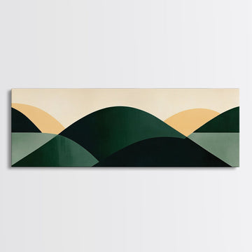 Abstract Mid-Century Modern Geometric Shapes Wall Art, Framed Canvas Print, Mid Century Modern Home Decor, Above Sofa or Bed Boho Art