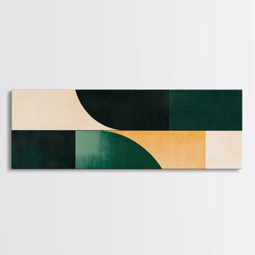 Geometric Mid-Century Modern Wall Art, Framed Canvas Print, Abstract Art, Modern Art, Geometric Patterns, MCM Home Decor, Emerald Green Art