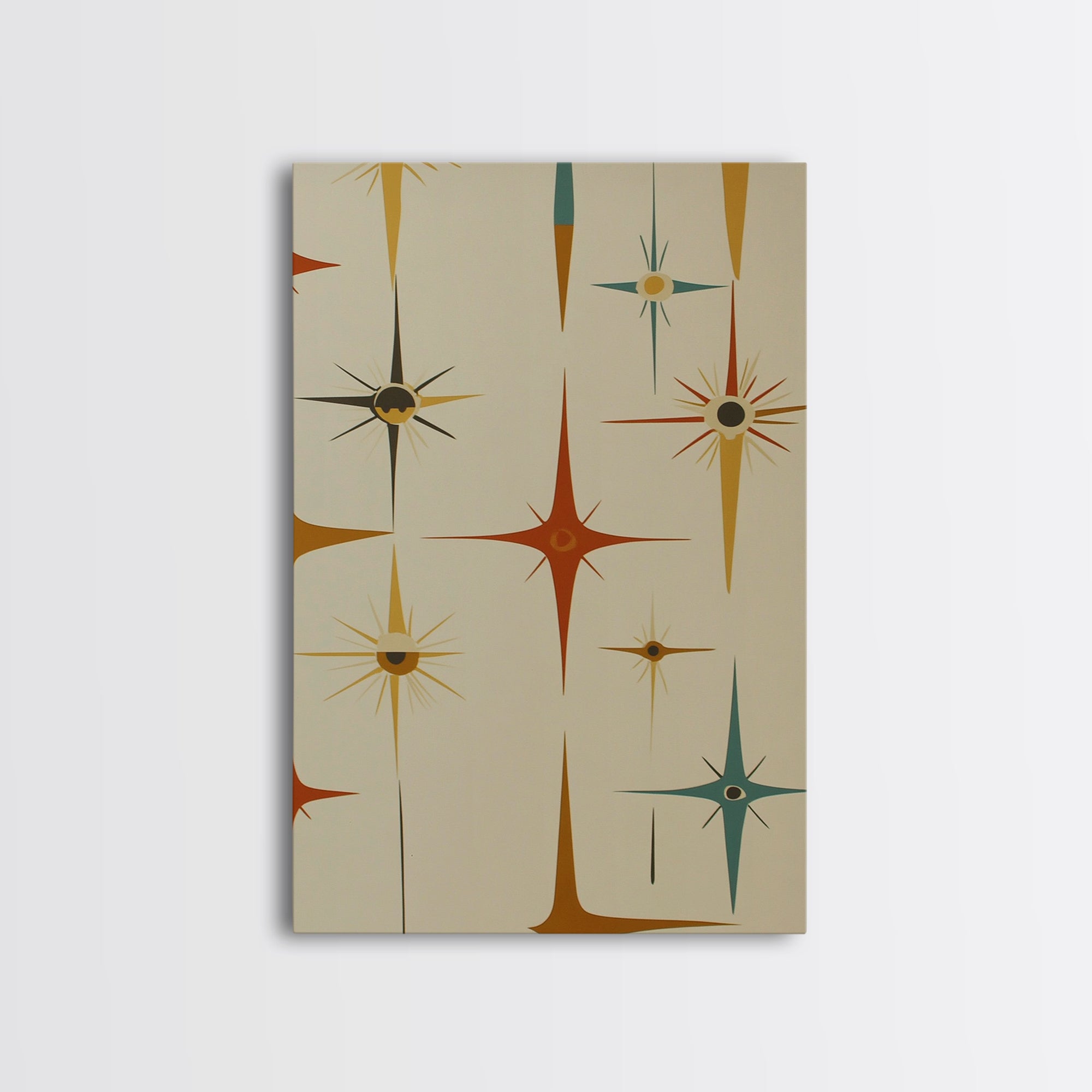 Mid Century Modern Atomic Starburst Retro Wall Art - Atomic Decor - Canvas Print - 50s Style Wall Art - MCM Mid Century Modern Art