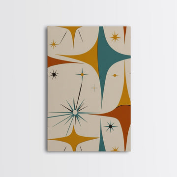 Art Deco Star Burst Canvas Print Wall Art, Retro 50s Style, Starburst, Mid-Century Modern Wall Art, Minimalist Home Decor, Modern Art