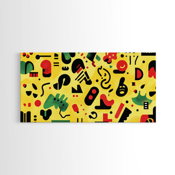 Boy's Room Or Nursery Room Wall Art Framed Canvas Print, Retro 90s Style Wall Art, Kid's Room Wall Art