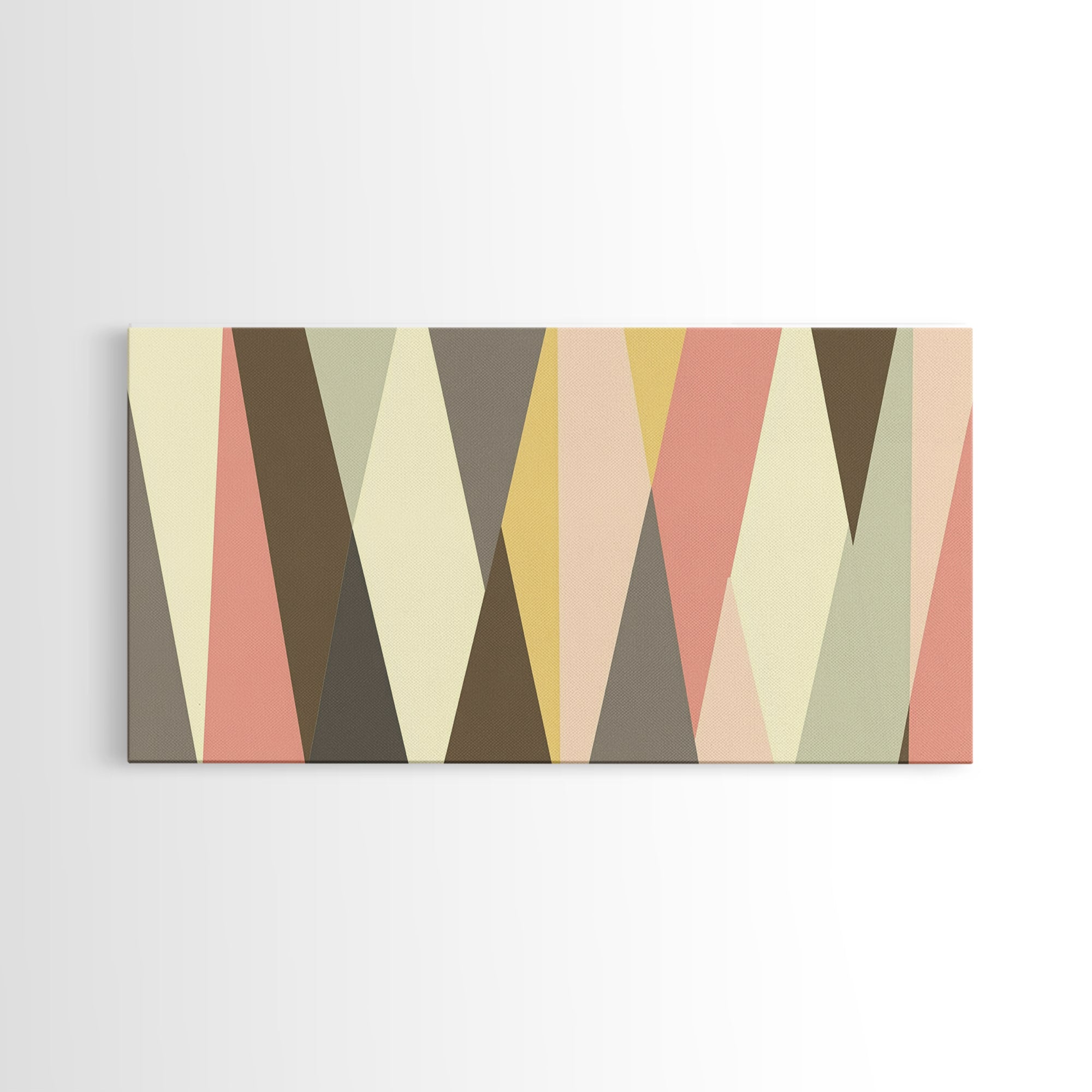 Mid Century Modern Abstract Geometric Shapes Wall Art, Diamonds and Chevrons, MCM Decor, Retro Living Room Art