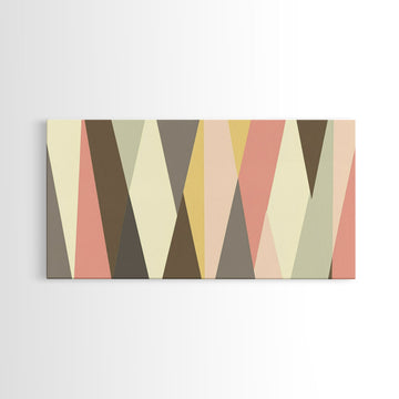 Mid Century Modern Abstract Geometric Shapes Wall Art, Diamonds and Chevrons, MCM Decor, Retro Living Room Art