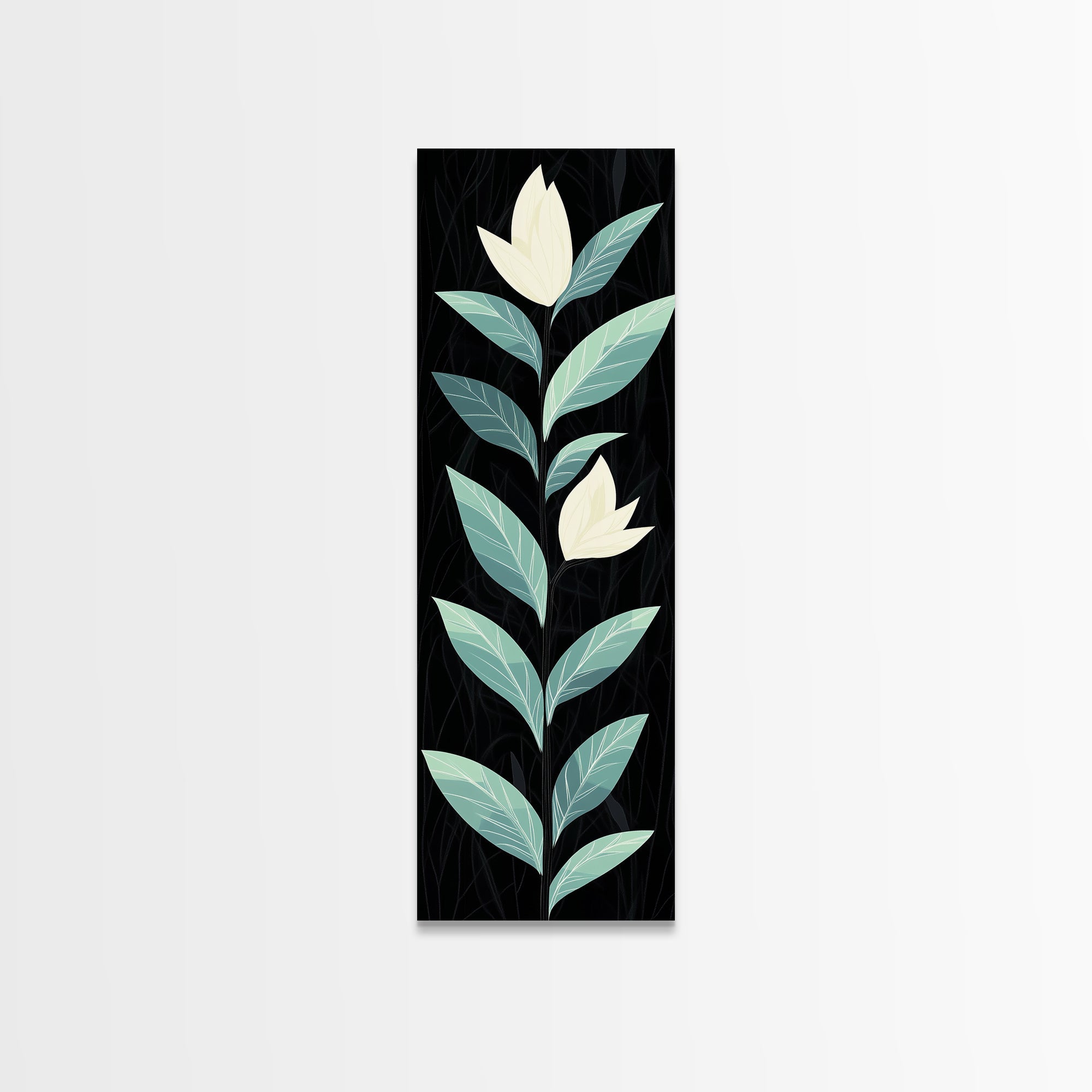 Retro Mid Century Modern Flower Painting Print, Accent Piece, Accent Art, Tall and Narrow Art, Skinny Wall Art, Floral Decor, Botanical Print