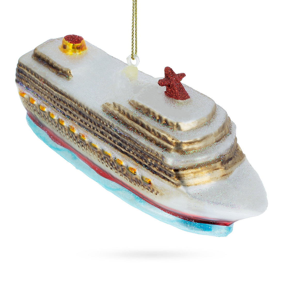 Cruise Ship Glass Christmas Ornament