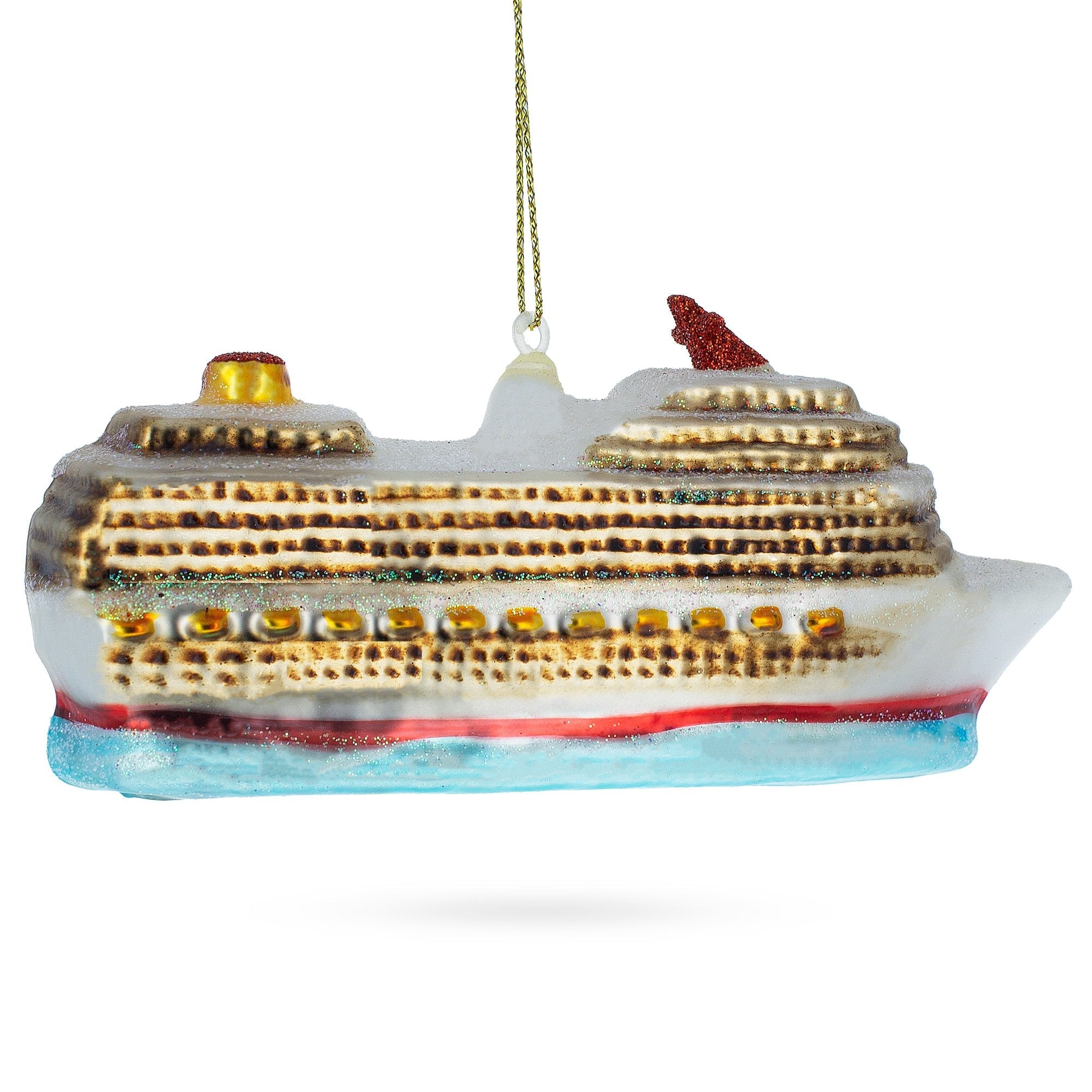 Cruise Ship Glass Christmas Ornament