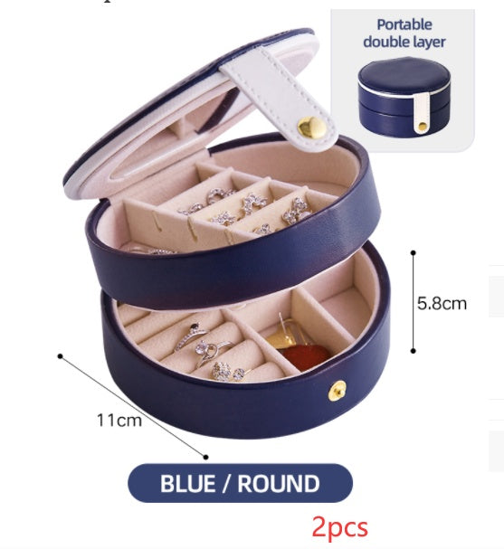 Jewelry Storage Box Desktop Dustproof Earrings Earrings Necklace Storage Box Screen Folding Jewelry Organizer