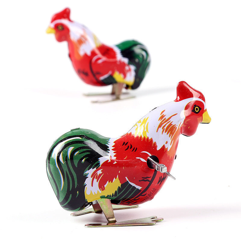 Nostalgic Retro Handmade Tin Strip Iron Rooster Jumping Chicken