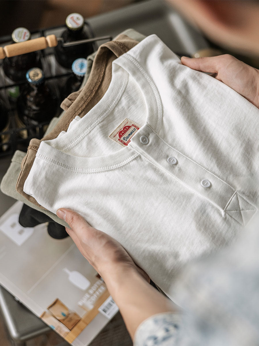 Vintage Long Sleeve Henley Shirt