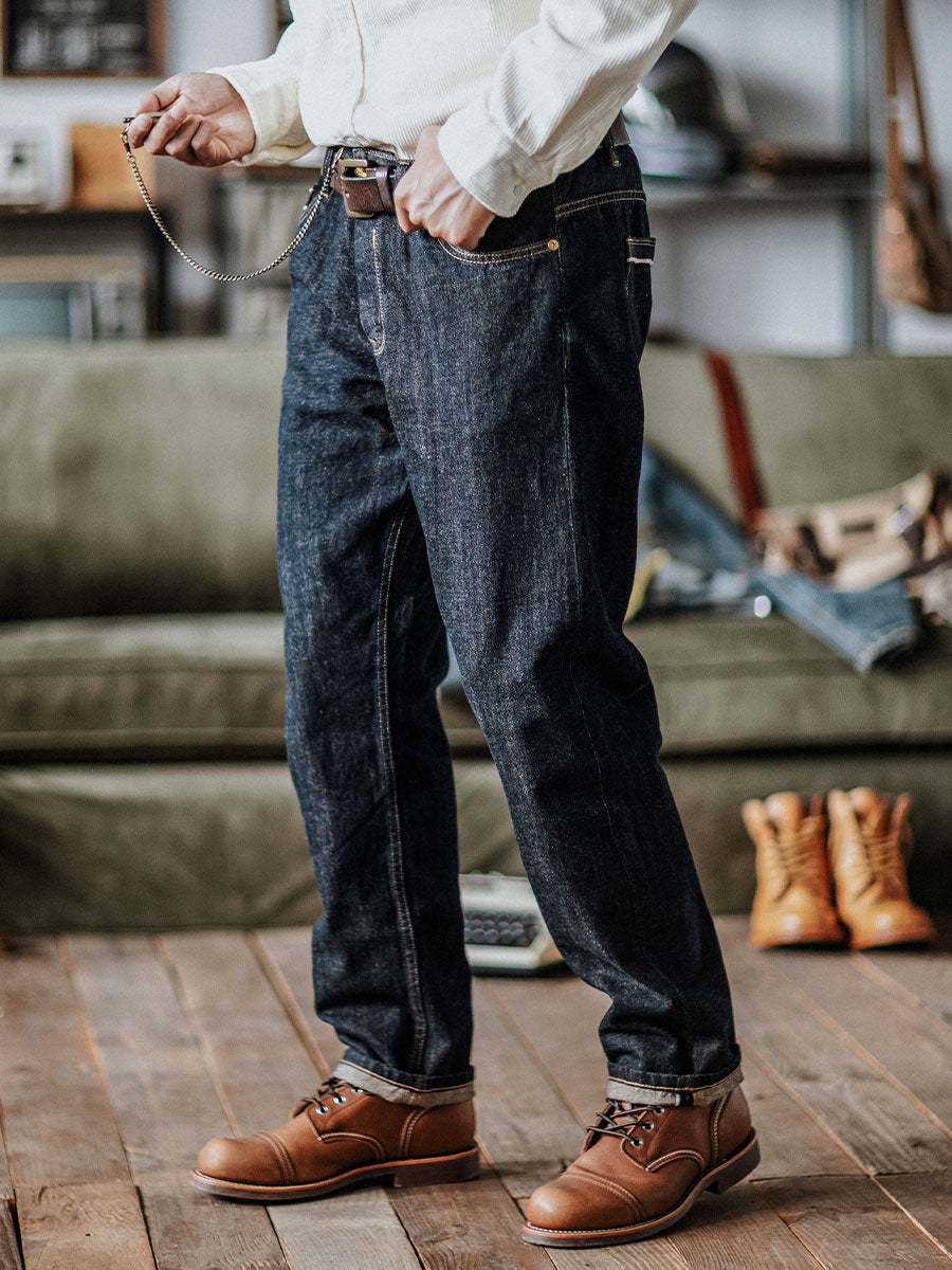 Selvedge Raw Denim Relaxed Tapered Jeans