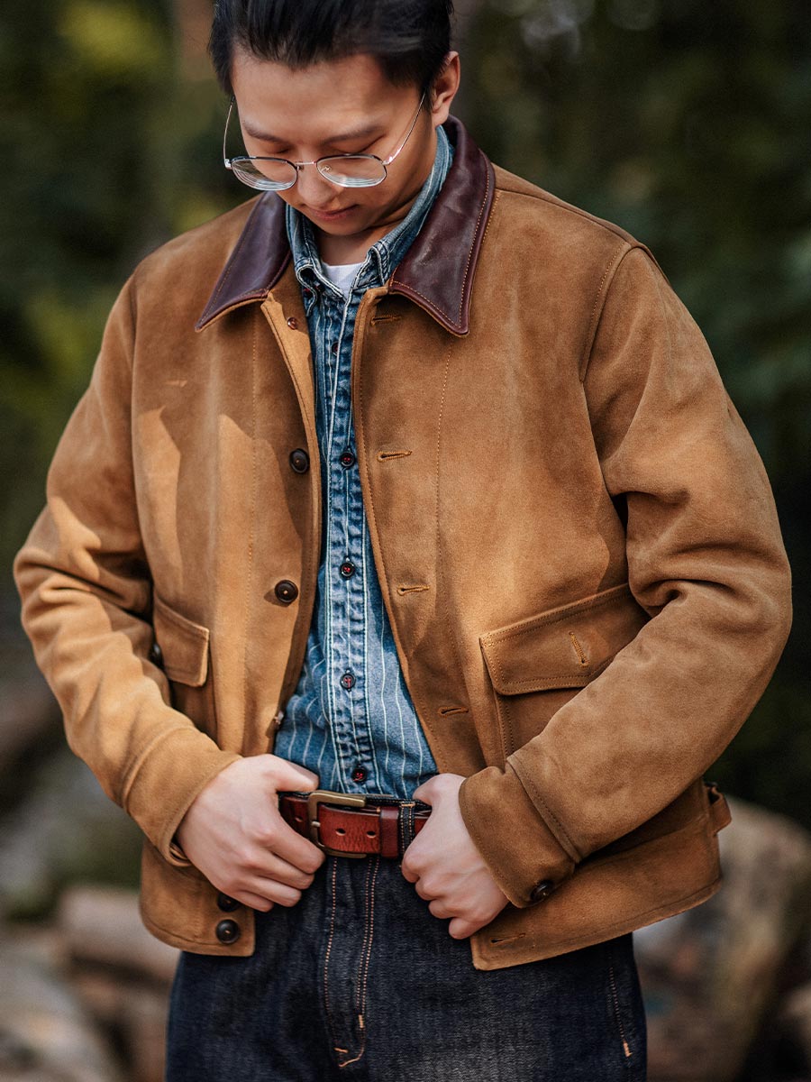 Classic Silhouette Leather Trucker Jacket