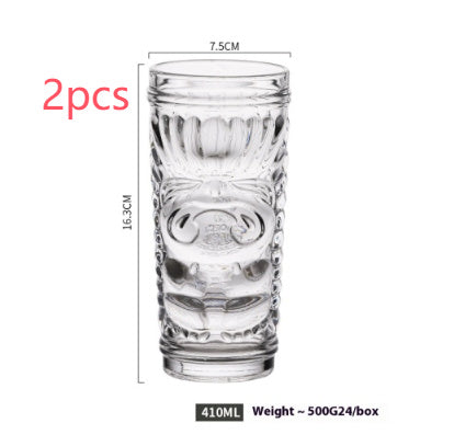 Hawaiian Grimace Tiki Cup Tiki Face Glass Cup