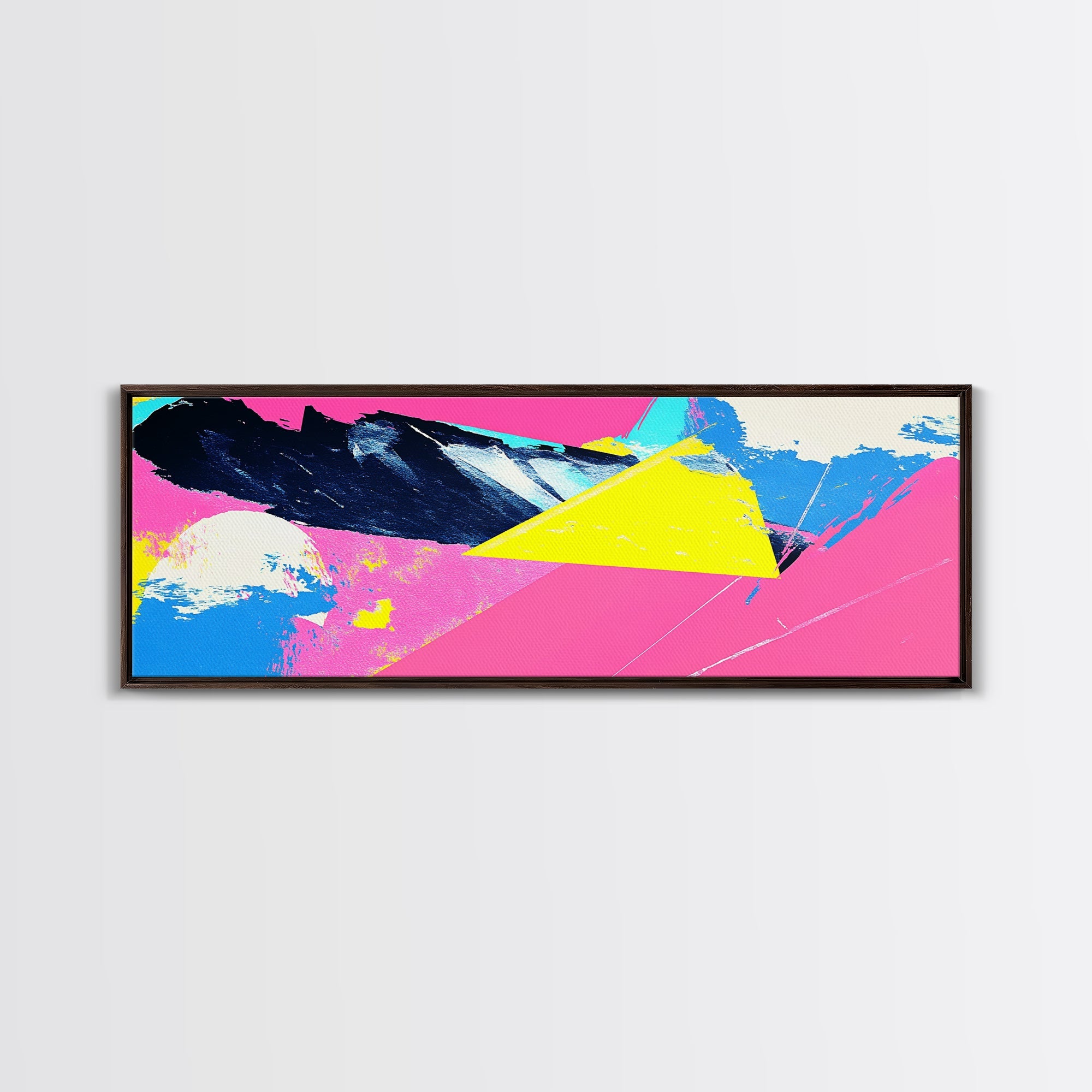 Vaporwave Abstract Wall Art, Canvas Print, Retro 80s Vibe Home Decor, Pink and Turquoise Wall Art, Oversized Art
