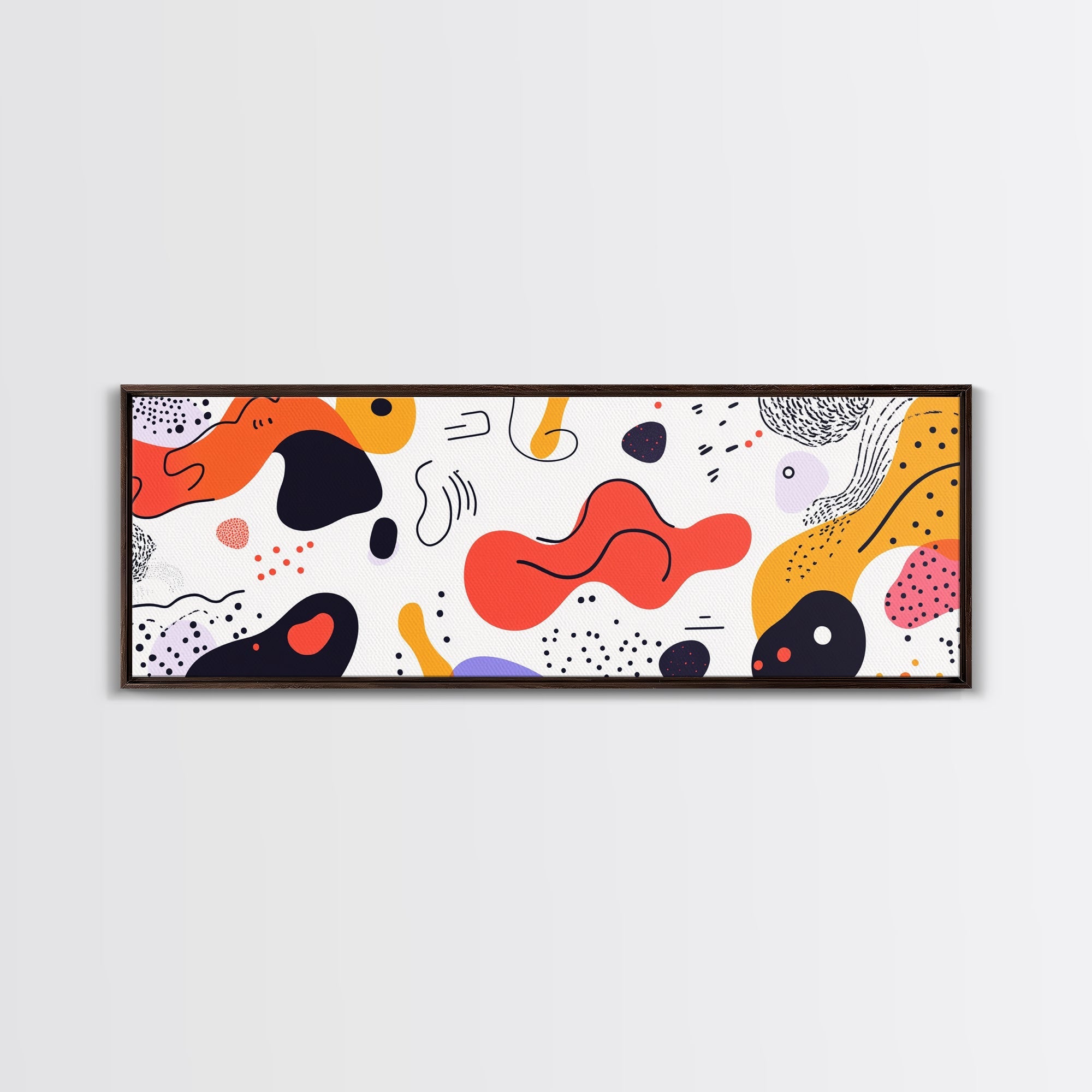 Retro 90s Style Wall Art, Panoramic Print, Splotchy Abstract Mall Art, Shopping Mall Style Decor, Modern Art