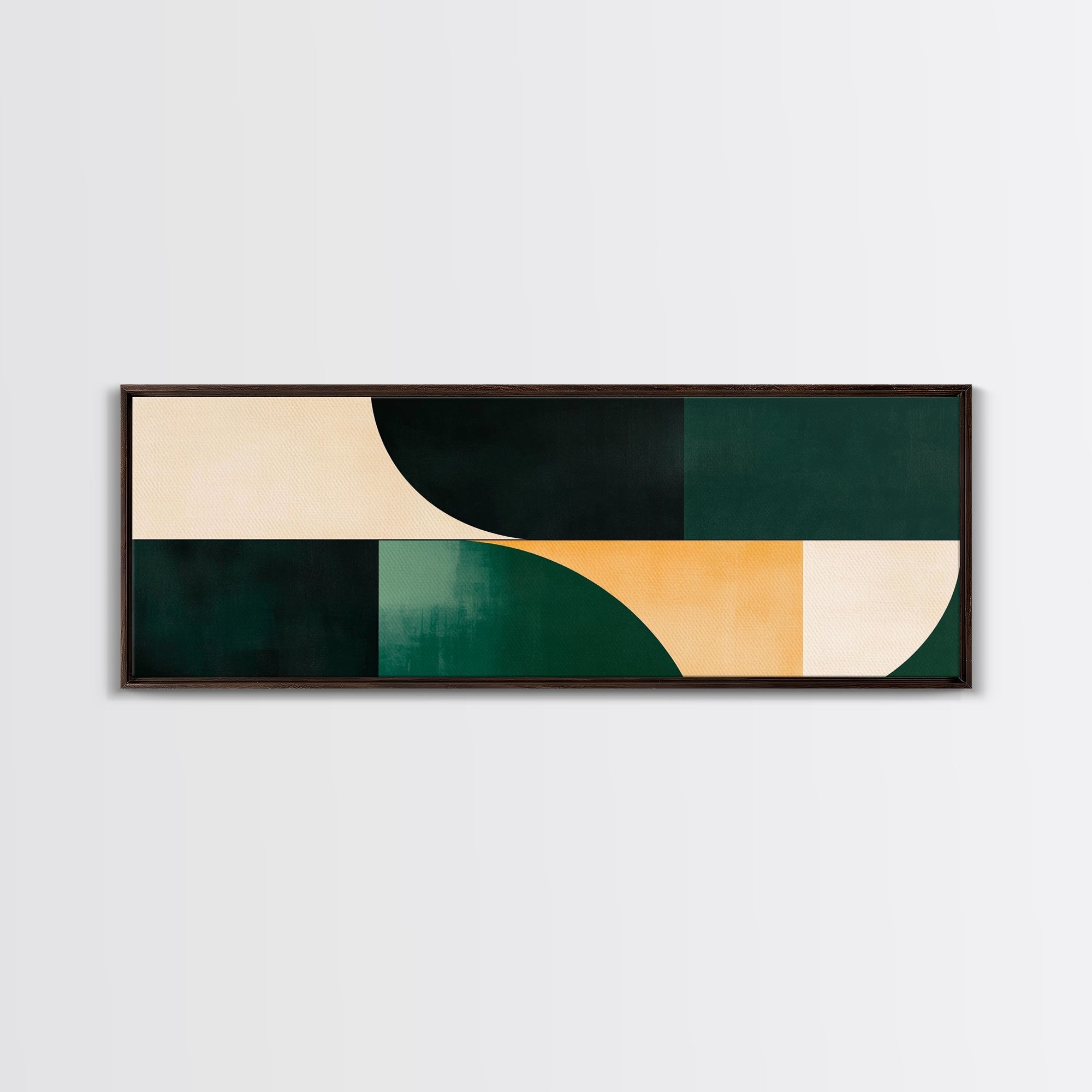 Geometric Mid-Century Modern Wall Art, Framed Canvas Print, Abstract Art, Modern Art, Geometric Patterns, MCM Home Decor, Emerald Green Art