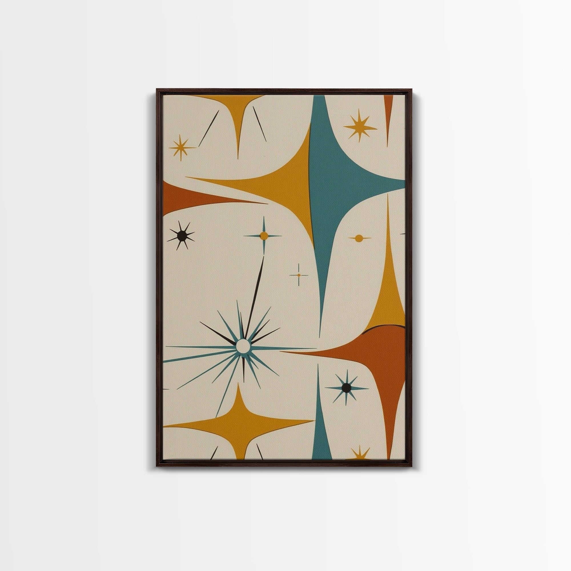 Art Deco Star Burst Canvas Print Wall Art, Retro 50s Style, Starburst, Mid-Century Modern Wall Art, Minimalist Home Decor, Modern Art